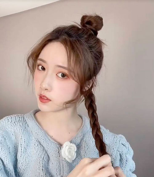 麻花辫丸子头怎么扎？唯美麻花辫丸子头步骤图解