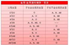 血型遗传规律表，轻松知道孩子是不是亲生的
