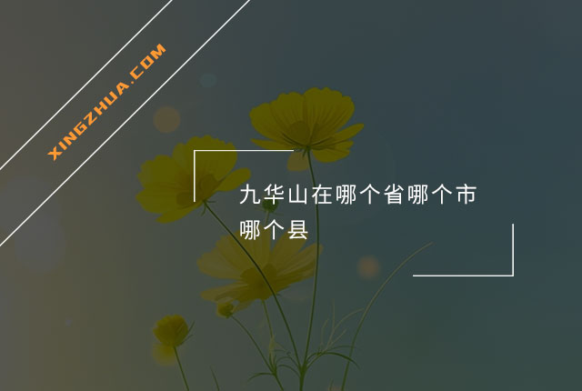 九华山在哪个省哪个市哪个县？